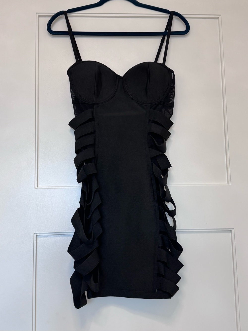 Superdown Black Strappy Cutout Bodycon Dress